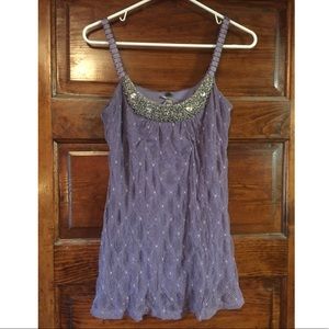 Jeweled purple tank top